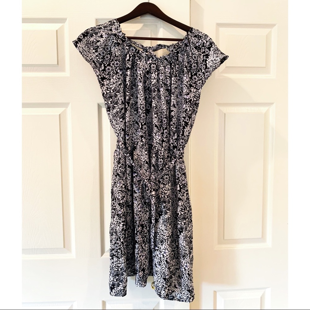 Lauren Conrad Black and White Floral Print Dress